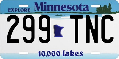 MN license plate 299TNC