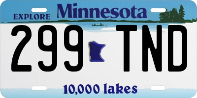 MN license plate 299TND