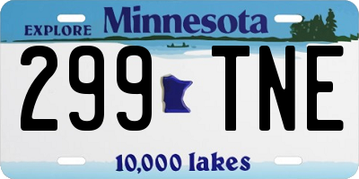 MN license plate 299TNE