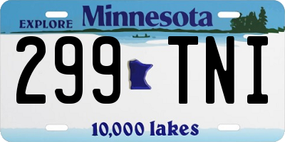 MN license plate 299TNI