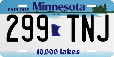 MN license plate 299TNJ