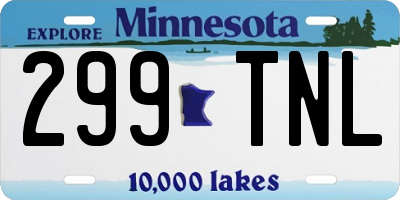 MN license plate 299TNL