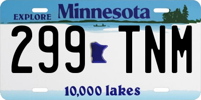 MN license plate 299TNM