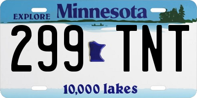 MN license plate 299TNT