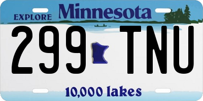 MN license plate 299TNU
