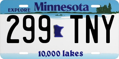 MN license plate 299TNY