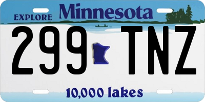 MN license plate 299TNZ
