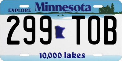MN license plate 299TOB