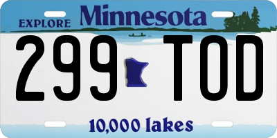 MN license plate 299TOD