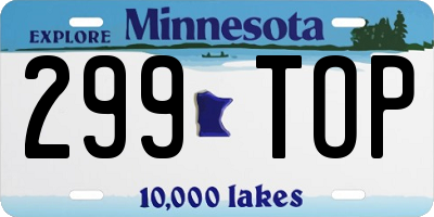 MN license plate 299TOP
