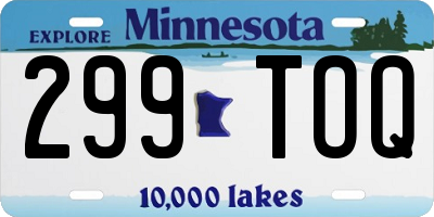 MN license plate 299TOQ