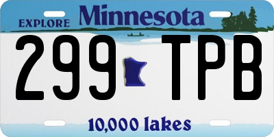 MN license plate 299TPB