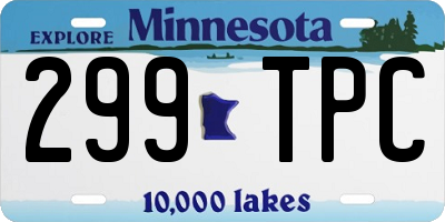 MN license plate 299TPC
