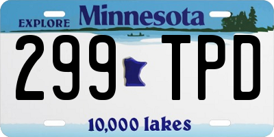 MN license plate 299TPD