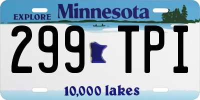 MN license plate 299TPI
