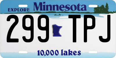 MN license plate 299TPJ