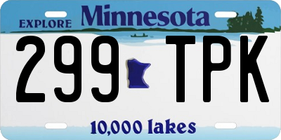 MN license plate 299TPK