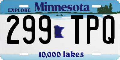 MN license plate 299TPQ