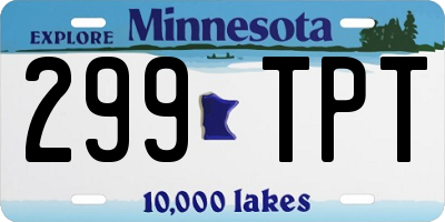 MN license plate 299TPT