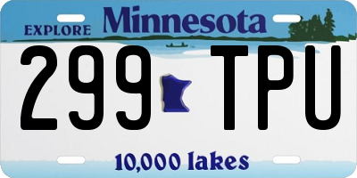 MN license plate 299TPU