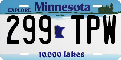 MN license plate 299TPW