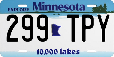 MN license plate 299TPY