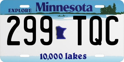 MN license plate 299TQC