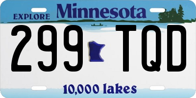 MN license plate 299TQD