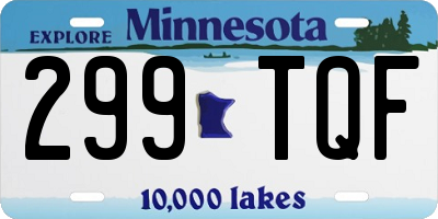 MN license plate 299TQF