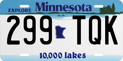 MN license plate 299TQK