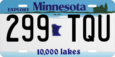 MN license plate 299TQU