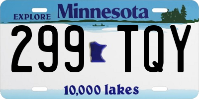 MN license plate 299TQY
