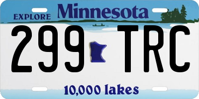 MN license plate 299TRC