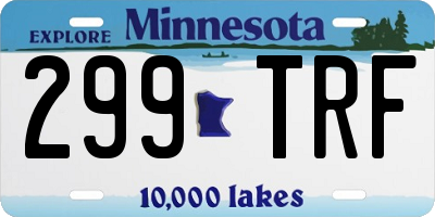 MN license plate 299TRF