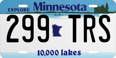 MN license plate 299TRS