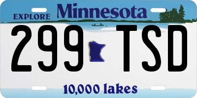 MN license plate 299TSD