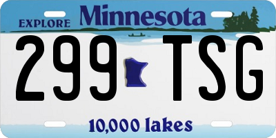 MN license plate 299TSG
