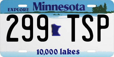 MN license plate 299TSP