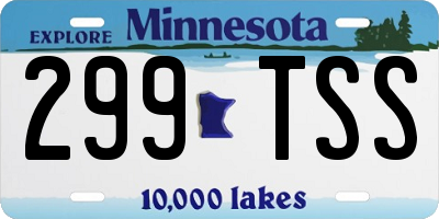 MN license plate 299TSS