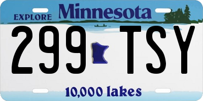 MN license plate 299TSY