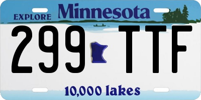 MN license plate 299TTF