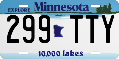 MN license plate 299TTY