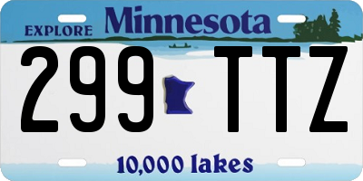 MN license plate 299TTZ