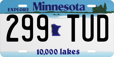MN license plate 299TUD