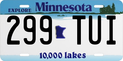 MN license plate 299TUI
