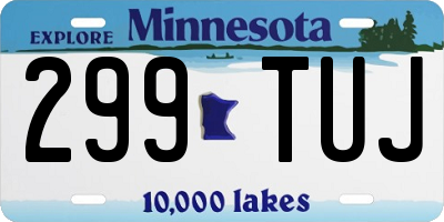 MN license plate 299TUJ