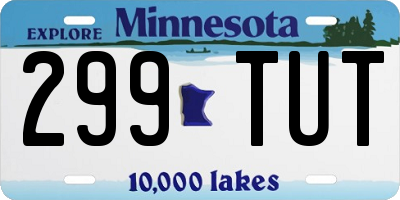 MN license plate 299TUT