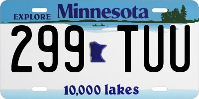 MN license plate 299TUU