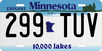 MN license plate 299TUV