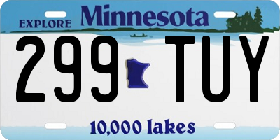 MN license plate 299TUY